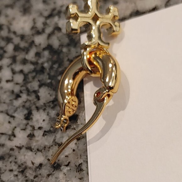 Tory Burch Double T Earrings, come on card. - Picture 3 of 15